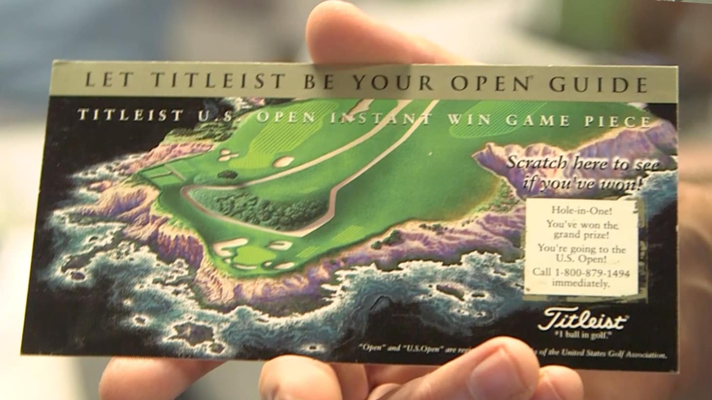 The Grand Prize-winning ticket from Titleist's...