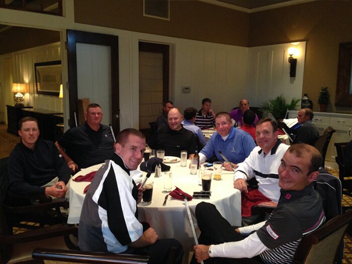 Everyone was in good spirits after the round.