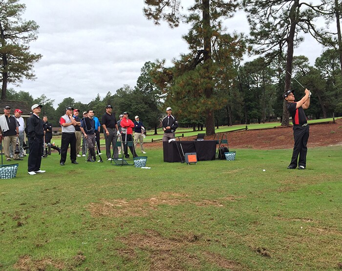 Team Titleist member Brad demonstrated how one...