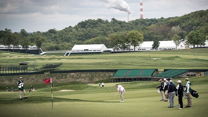 Chick’s approach on No. 9 came up just short of...