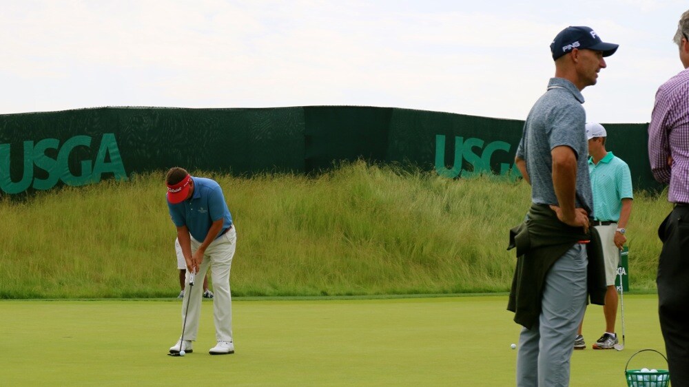 Then it's over to the practice green to see...