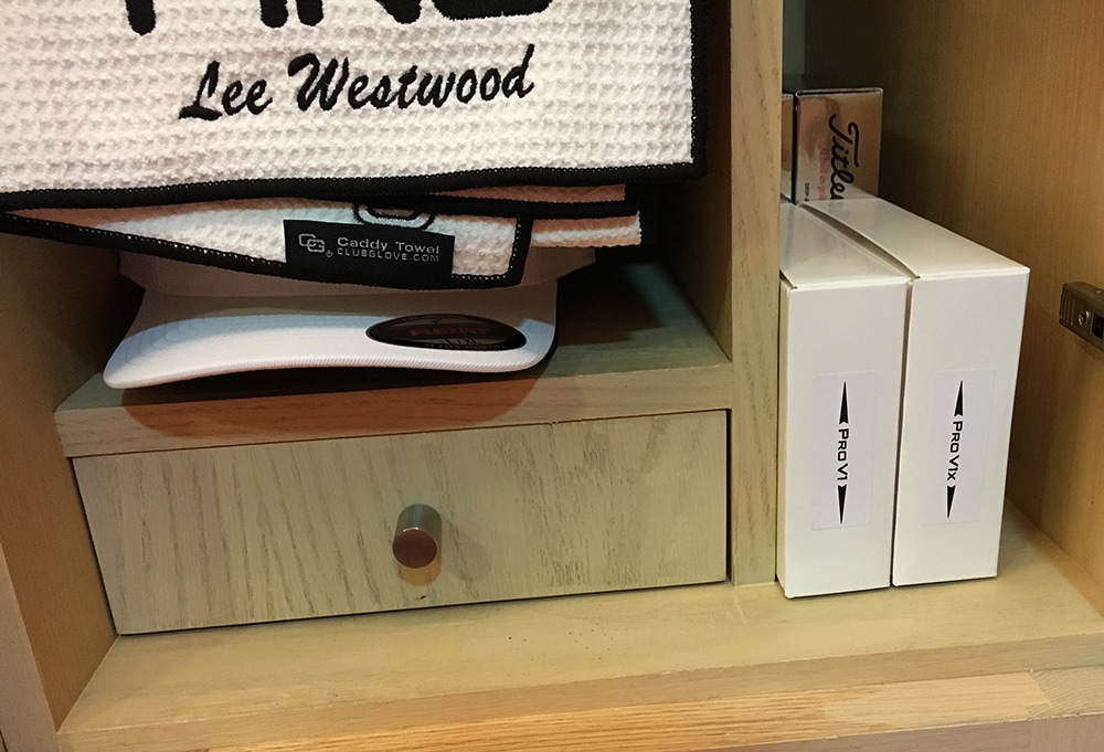Lee Westwood's locker at the #DPWTC 