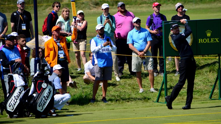 On the tee.. Jimmy Walker splitting the fairways...